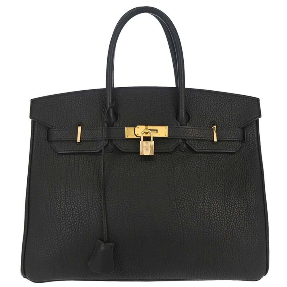 Hermes Birkin Black Togo With Gold Hardware Black Calfskin Handbag